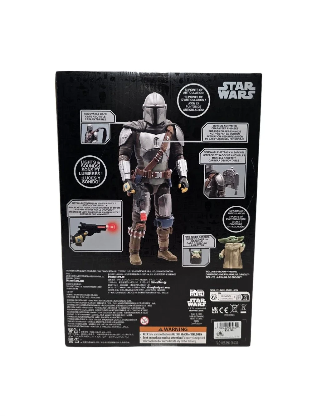 Disney Star Wars Power Force THE MANDALORIAN GROGU Talking Action Figure - NIB